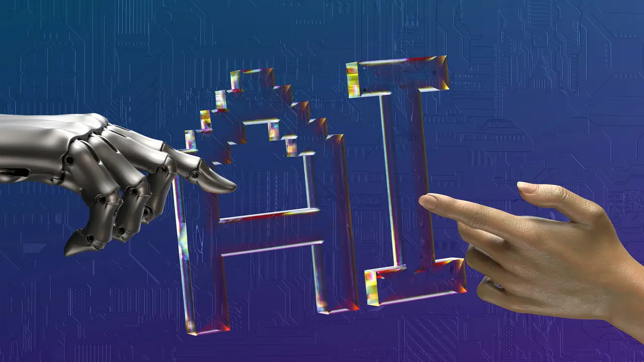 Sztuczna inteligencja analizująca dane biznesowe na ekranie komputera